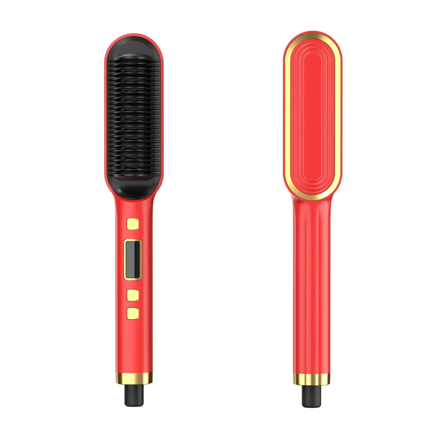 Versatile 2-in-1 hair straightener and curling iron with LCD display. 5 heat settings, negative ion technology. Reduces frizz for salon-fresh results.

