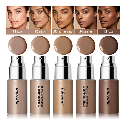 Create sculpted, glowing skin with this multi-color liquid highlighter and contour. 3D dimensional finish, blendable formula. Perfect for strobing and contouring. Radiant results.