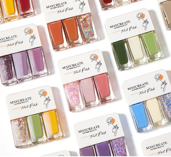 3-Piece Fast-Drying Peelable Nail Polish Set (20 Colors)