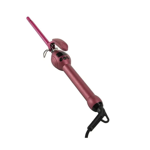 Professional 9mm curling iron with LCD temperature display (80-230°C). Tourmaline ceramic, 360° swivel cord. Perfect waves and curls for all hair types.

