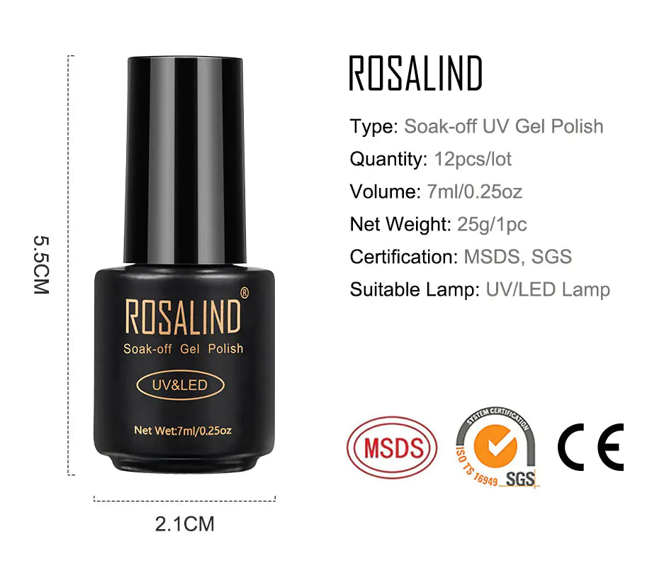ROSALIND Gel Nail Polish Set - 12 Bottles