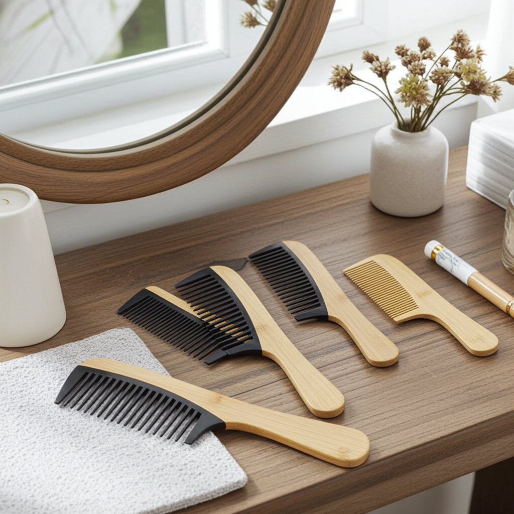 Bamboo Hair Comb - Anti-Static Wooden Design