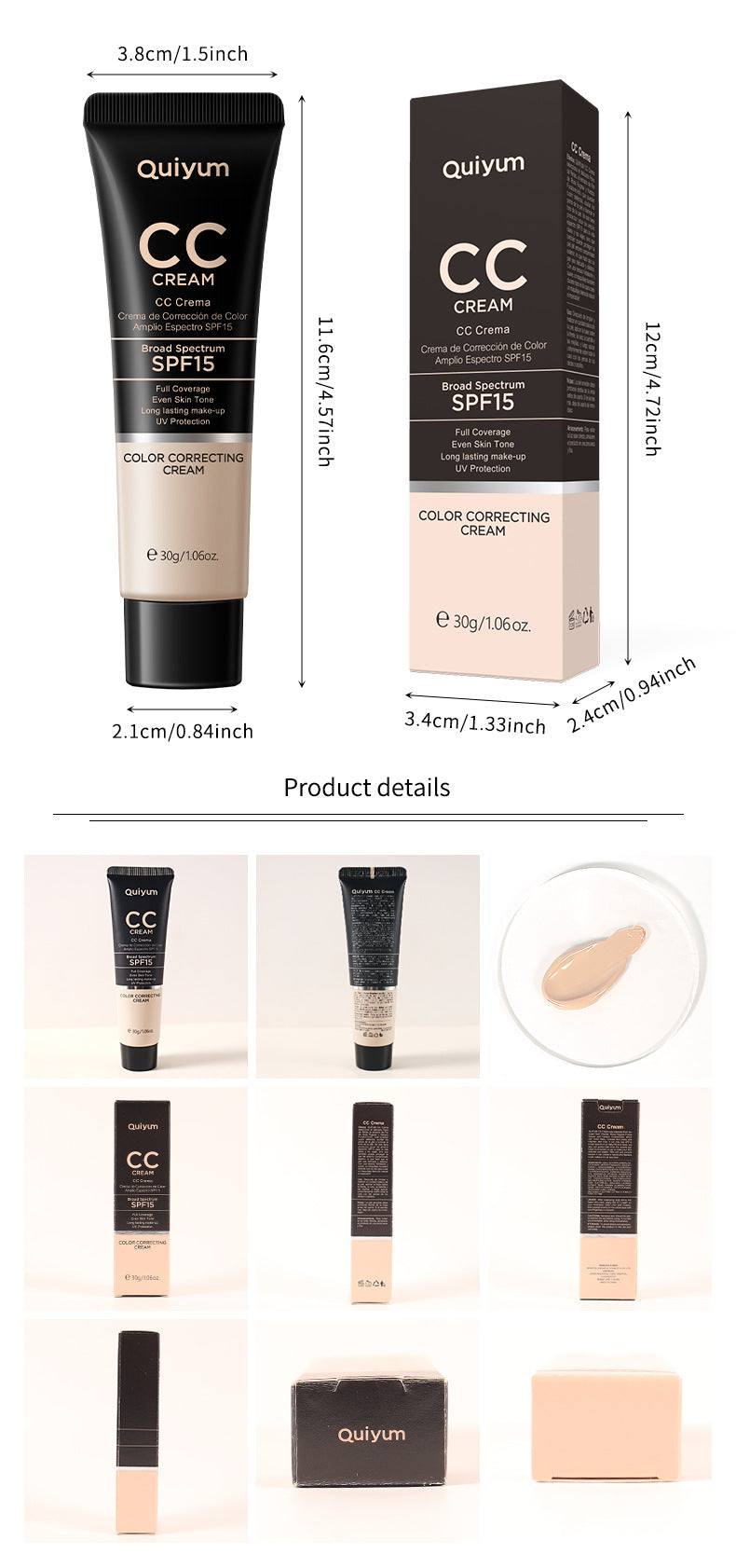 Quiyum CC Cream 30ml  - Hydrating and Concealing