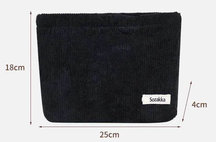Travel Costmetic Bag Corduroy Makeup Organizer Clutch